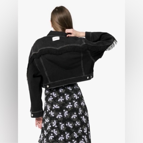 Ganni Rienzi Cropped Fringe Denim Jacket Washed
Black Size 36 Small - Picture 4 of 16